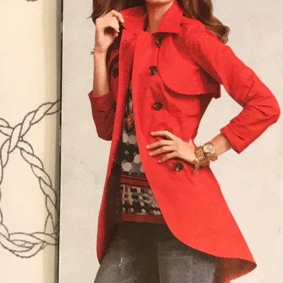 CAbi Jackets & Blazers - CAbi Convertible Red Trench Coat #334, Size 4